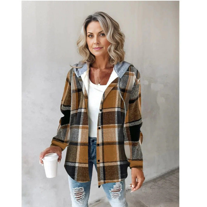 Women's large plaid style women's jacket plaid autumn and winter new style