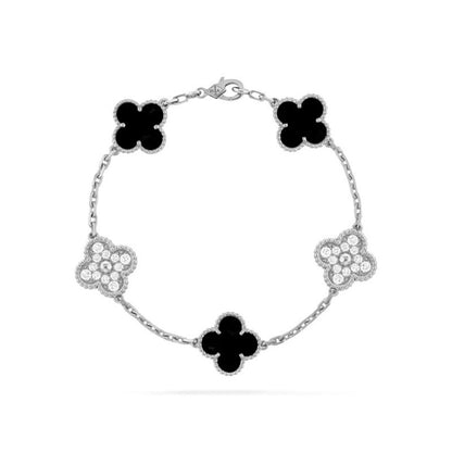 Four leaf clover bracelet women's titanium steel light luxury electroplating 18k gold