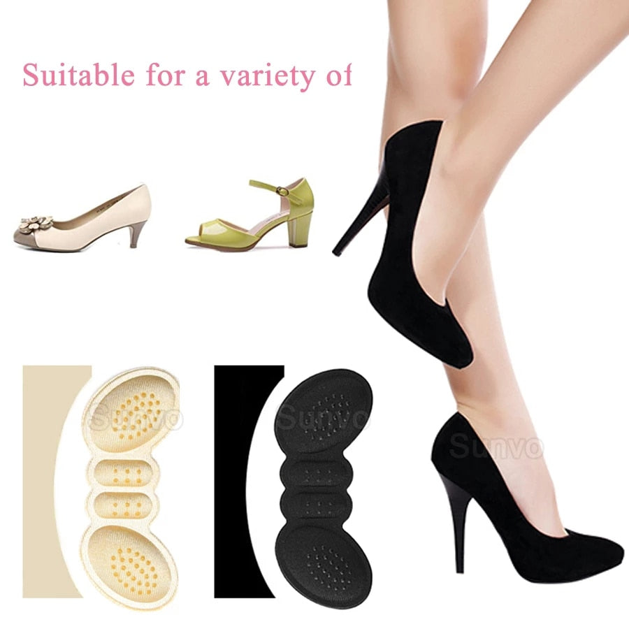 Two pairs women Insoles for Shoes High Heels Adjust Size Adhesive Heel Liner Grips Protector Sticker Pain Relief Foot Care Inserts