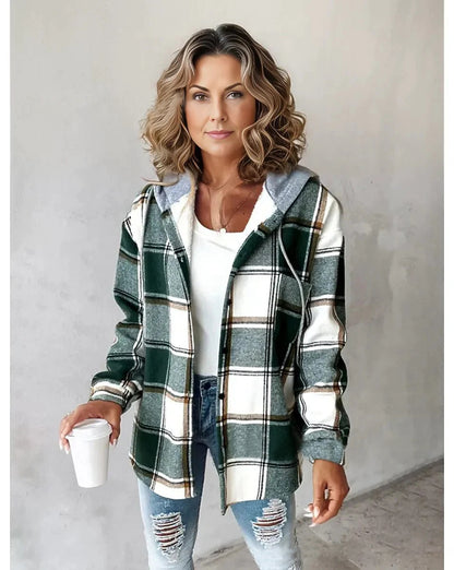 Women's large plaid style women's jacket plaid autumn and winter new style