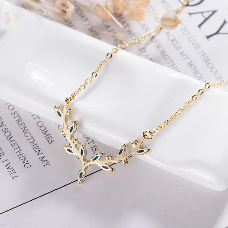 Hight Quality 925 Sterling Silver Antler Pendant Necklace for Women Party Wedding Fine Jewelry Valentine's Day Gift