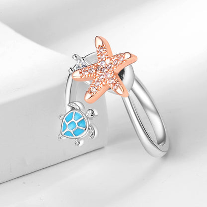 Turtle Star Rotating Ring Fashionable Stress Relieving Anxiety Opening Temperament Cute Animal Ring