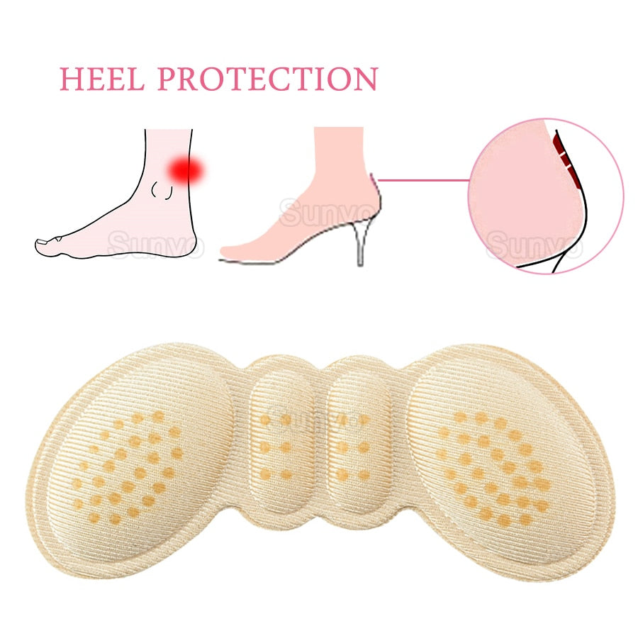 Two pairs women Insoles for Shoes High Heels Adjust Size Adhesive Heel Liner Grips Protector Sticker Pain Relief Foot Care Inserts